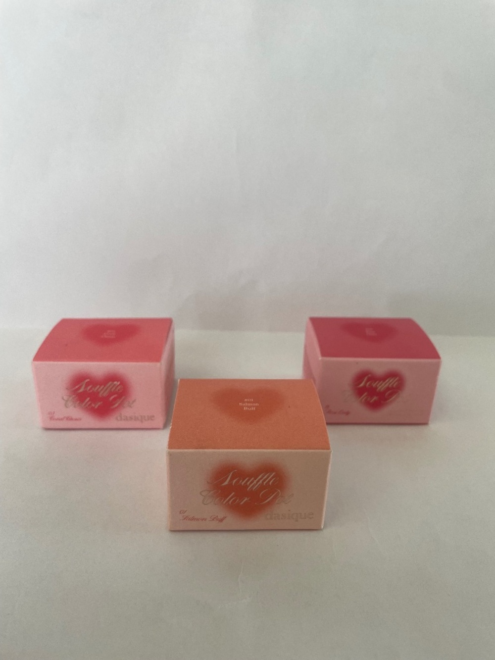 New Dasique Souffle Color Pot Blush Set Lip + Cheek, #1Salmon #3Coral #18Rose